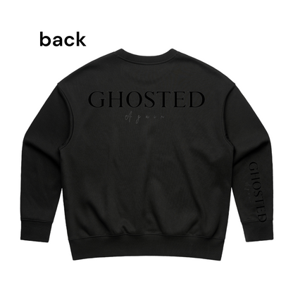 Woman's Heavy Crew Top - Ghosted Again (Black Logo)