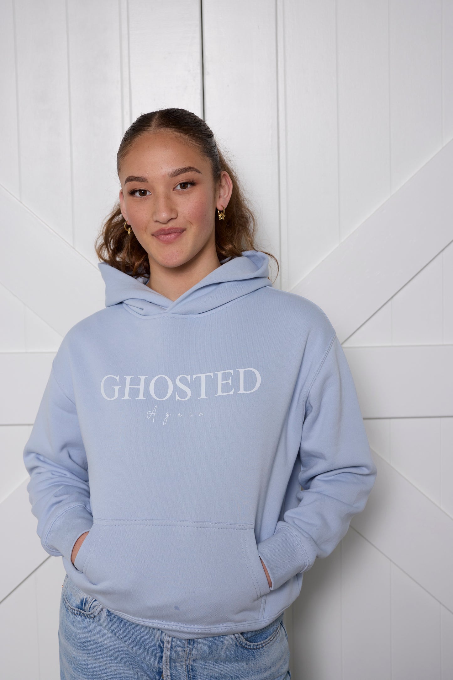 Women's Slim Fit Hoodies - Ghosted again (Black Logo)