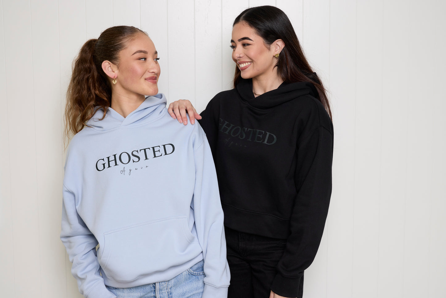 Women's Slim Fit Hoodies - Ghosted again (Black Logo)