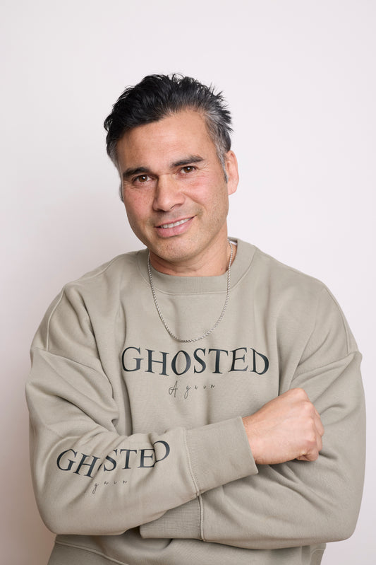 Men's Heavy Crew Top - Ghosted Again (Black Logo)