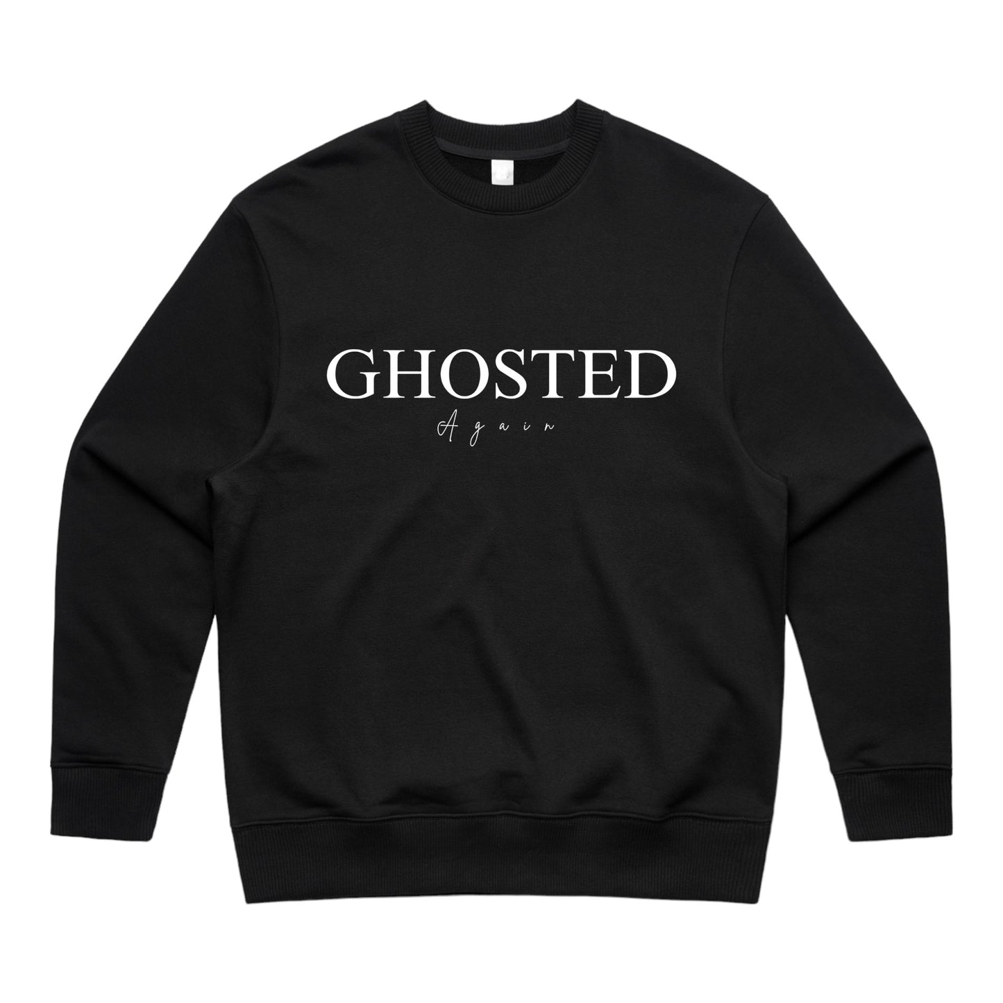 Men's Heavy Crew Top - Ghosted Again (White Logo)